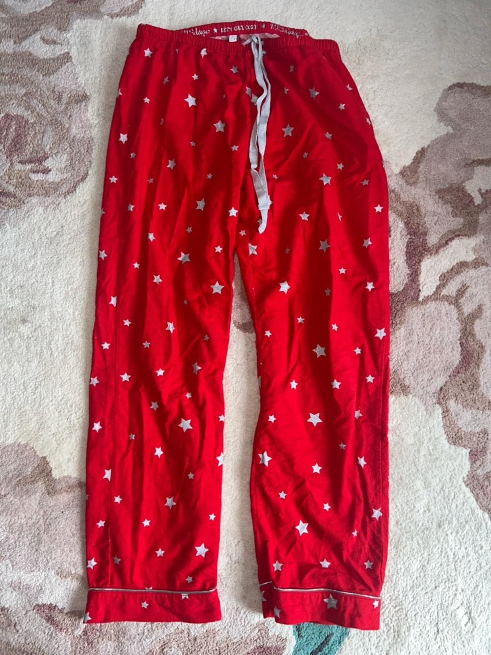 P.J. Salvage Red and Silver Star Print Pajama Set - Picture 7 of 9